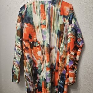 Chelsea & Theodore Orange and Blue Abstract Dress